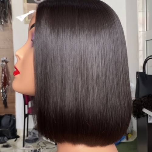 Vietnamese Bone Straight Human Hair Wig 10” – Natural Color, 2×4 Closure